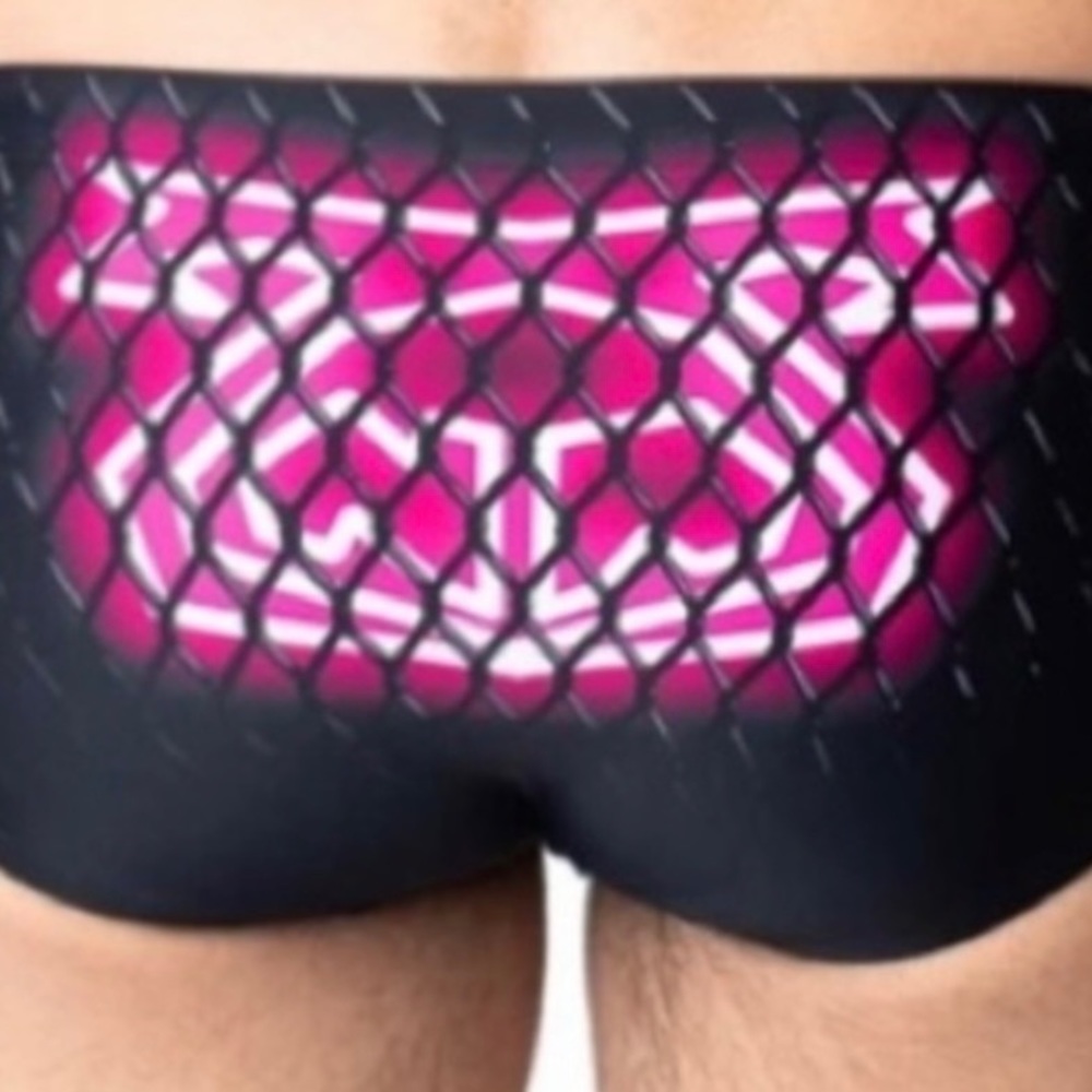 NASTY PIG Radiate Bikini Swim Brief Size Large Black & Hot Pink